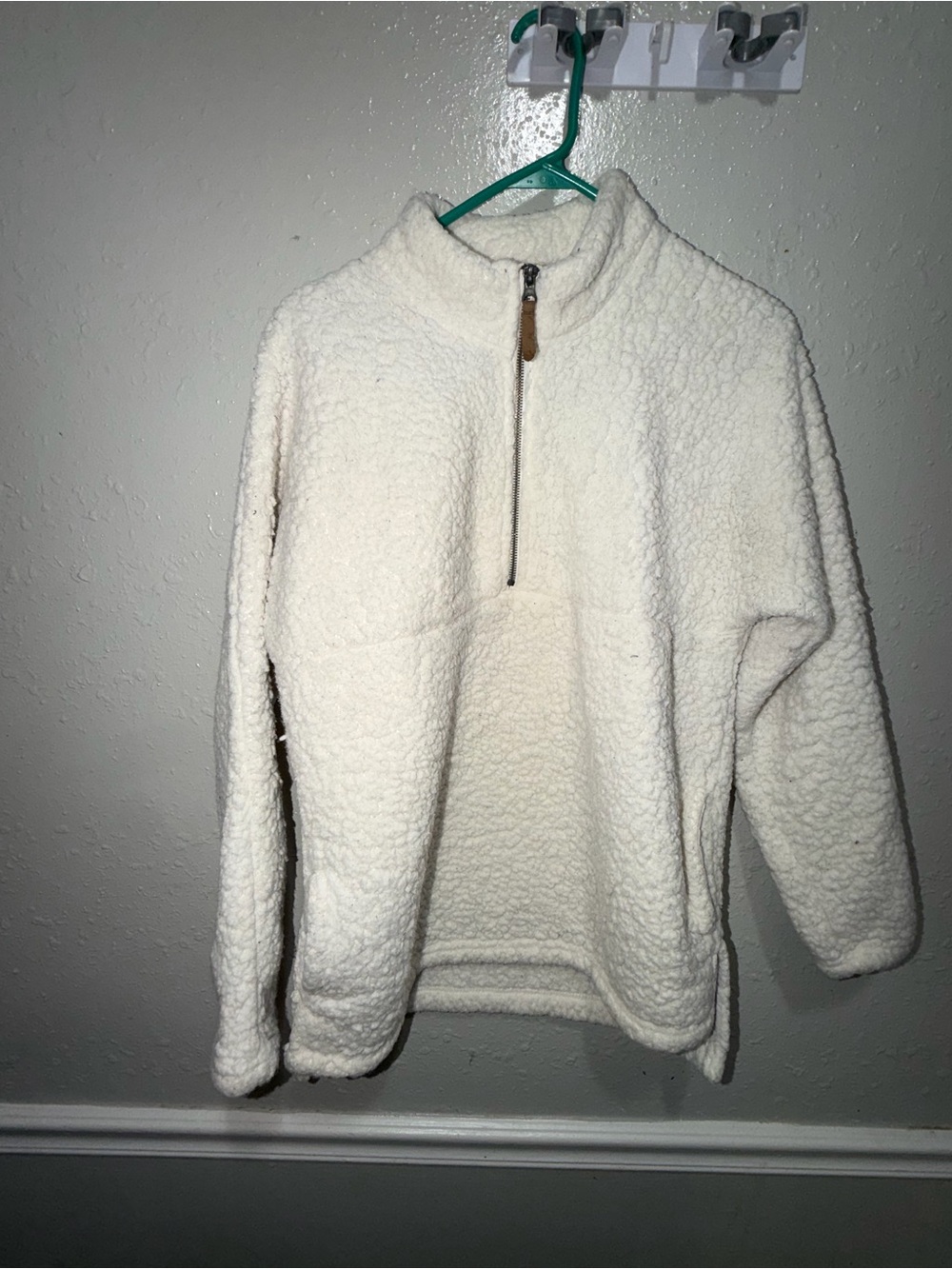 Time and Tru Cream Sherpa Half-Zip Pullover